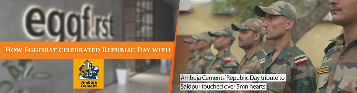 Eggfirst celebrating Republic days with soldiers andambuja cement